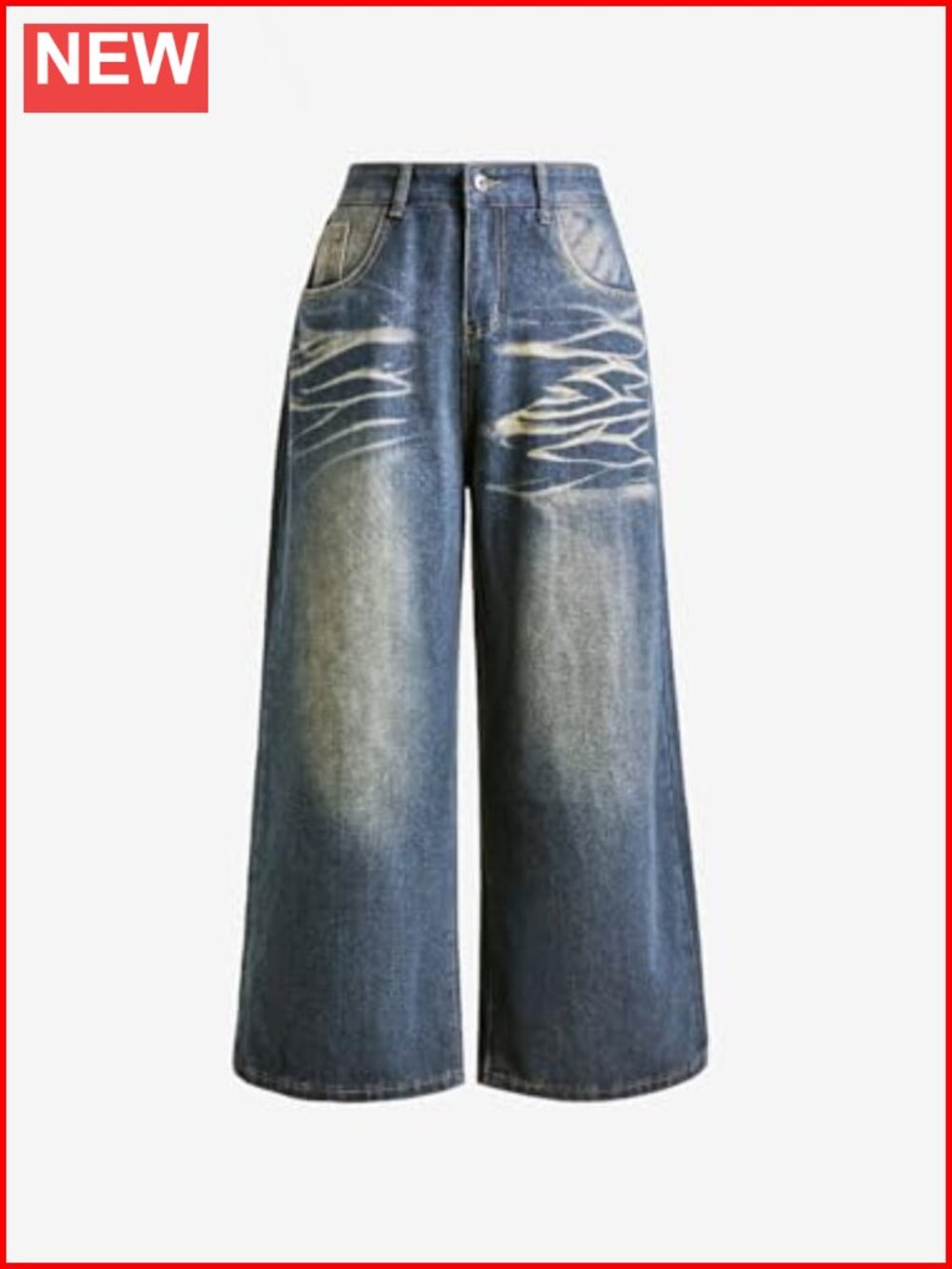 Boyfriend Hip Hop 90s Vintage Baggy Jeans Loose Denim Pants Mid Waist - Picture 4 of 5